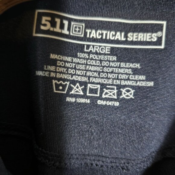 5.11 Tactical Series Polo‎ Shirt Black Large Short Sleeve Polyester - Picture 4 of 4